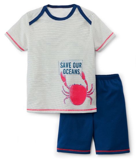 Calida Boys Ocean Short Pyjama s/s Pottery Blue